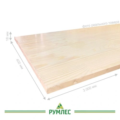 картинка Щит мебельный 18*400*3000мм Сосна сорт Экстра сращенный от магазина Румлес