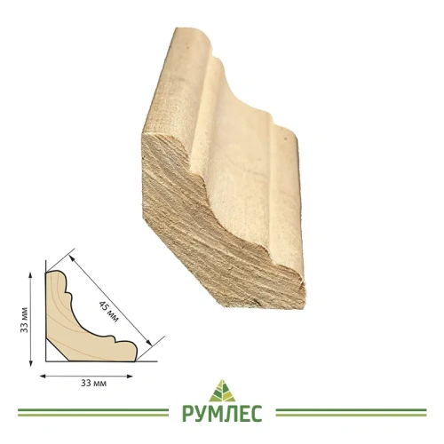 картинка Плинтус липа фигурный 45*2800мм сорт А цельный от магазина Румлес