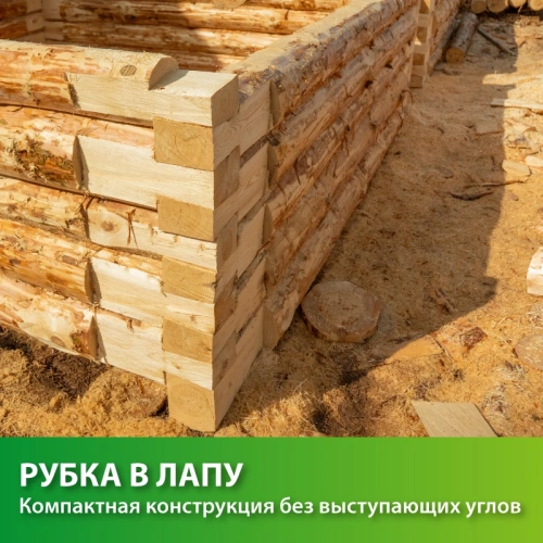 картинка Сруб нестроганый 6*6м высота 2,5м D24-26см из зимнего леса, рубка в лапу от магазина Румлес