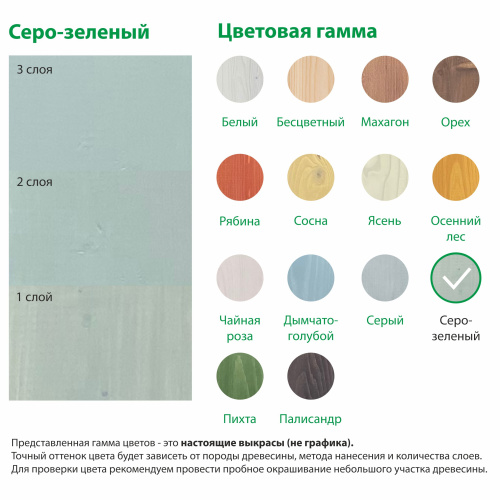 картинка Текстурол ЛАНДШАФТ Серо-зеленый 2.5л полукроющая пропитка-антисептик для древесины от магазина Румлес