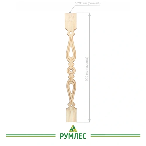 картинка Балясина Плоская 18*90 №3 Сосна сорт Экстра сращенная от магазина Румлес