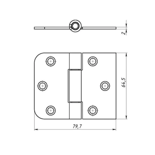 картинка Петля накладная ПНУ-65 цинк от магазина Румлес