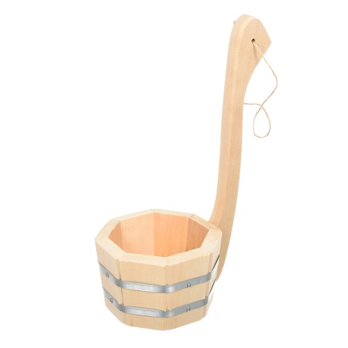картинка Ковш-черпак бондарный 0,6л с вертикальной ручкой липа "Банные штучки" от магазина Румлес