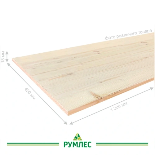 картинка Щит мебельный 18*400*1200мм Ель/Сосна сорт АВ сращенный от магазина Румлес
