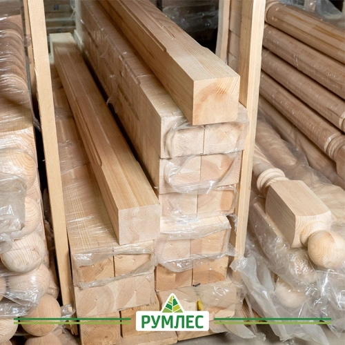 картинка Столб начальный 80*80*1200мм №29 Сосна сорт Экстра сращенный от магазина Румлес