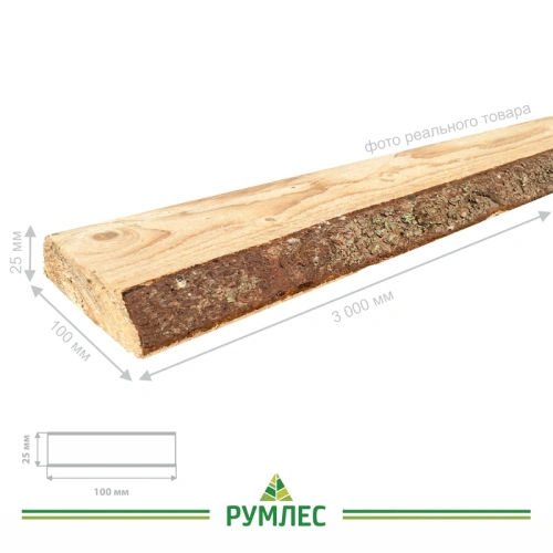 картинка Доска обрезная 25*100*3000мм 5 сорт (ТУ заборная) естественной влажности хвойные породы от магазина Румлес