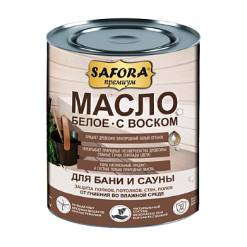 картинка Масло с воском для бани и сауны ПРЕМИУМ Safora цвет Береза 1л от магазина Румлес