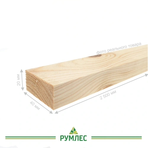 картинка Брусок строганый камерной сушки 20*40*2500мм сорт АВ ель/сосна от магазина Румлес