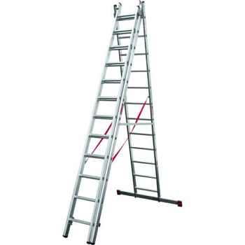 картинка Лестница трехсекционная алюминиевая Новая Высота серия NV100 3х12 ступеней 1230312 от магазина Румлес