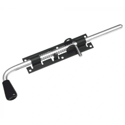 картинка Засов с пружиной ЗСП-300мм мод.2 черный Домарт от магазина Румлес