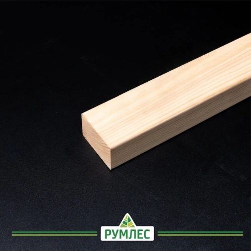 картинка Брусок сращенный для перегородок 40*60*3000мм сосна сорт Экстра (с фаской R3 на углах) от магазина Румлес