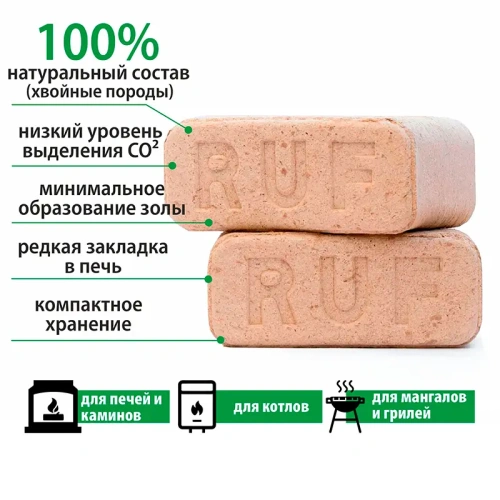 картинка Toпливный брикет RUF Xвоя 10кг от магазина Румлес