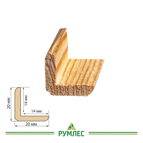 картинка Угол наружный сосна 20*20*2500мм сорт Экстра сращенный от магазина Румлес