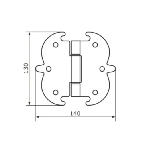 картинка Петля фигурная кованая 130*140мм черная серия Ярославль от магазина Румлес