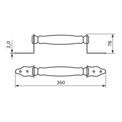 картинка Ручка декоративная Домарт мод. 2 черная 360мм береза от магазина Румлес