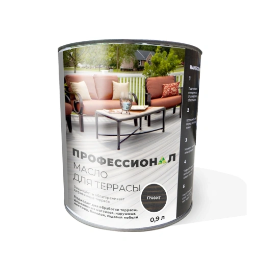 картинка Масло для Террас ПРОФЕССИОНАЛ Графит (НК-82) 0,9л от магазина Румлес