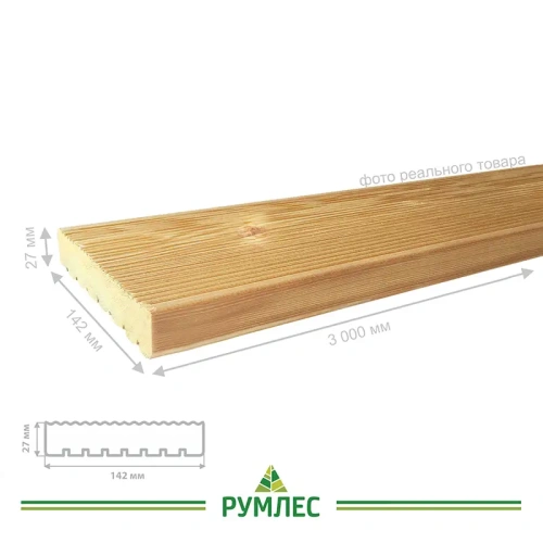 картинка Террасная доска Вельвет 27*142*3000мм сорт А лиственница от магазина Румлес