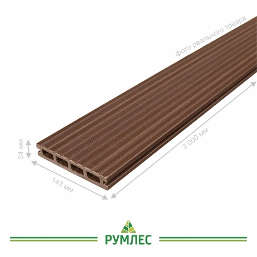 картинка ДПK доска террасная вельвет 24*143*3000мм шоколад комфорт от магазина Румлес