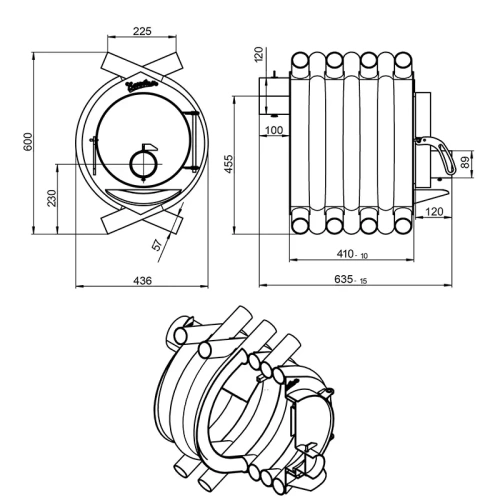 картинка Печь отопительная Везувий АОГТ 00 от магазина Румлес