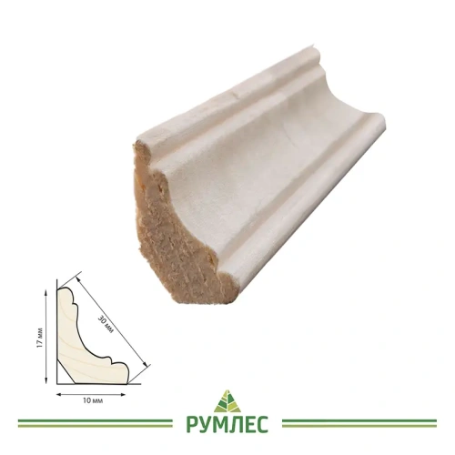 картинка Плинтус осина фигурный 30*2400мм сорт А сращенный от магазина Румлес