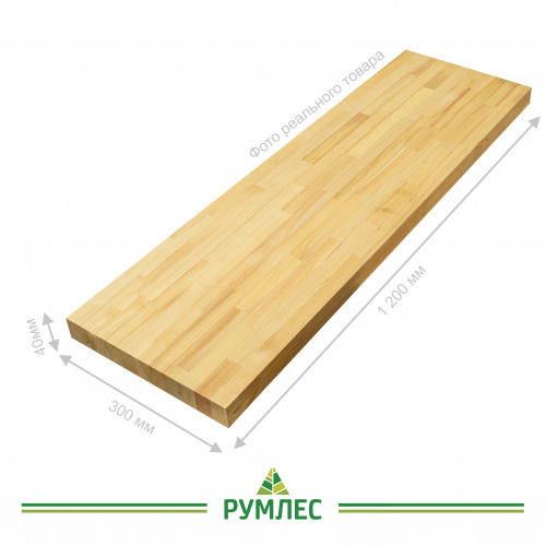 картинка Ступень 40*300*1200мм Лиственница сорт AЕ сращенная (без фаски) от магазина Румлес