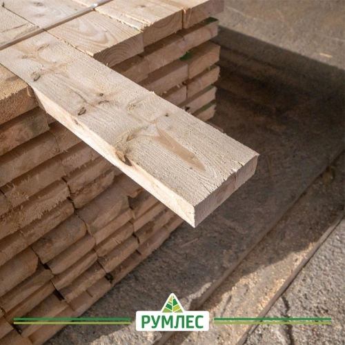 картинка Доска обрезная 50*150*6000мм 1-3 сорт (ГОСТ 8486-86) естественной влажности хвойные породы от магазина Румлес