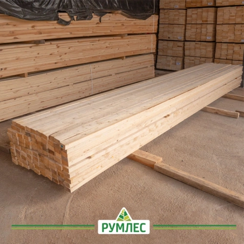 картинка Доска обрезная камерной сушки 50*100*6000мм ель/сосна 1-2 сорт дисковый распил (10-18%) от магазина Румлес