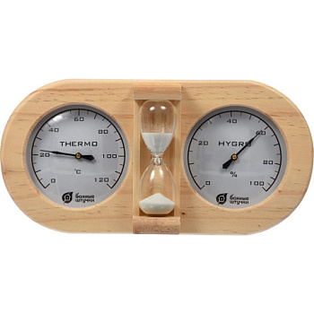 картинка Банная станция (термометр+гигрометр+песочные часы) 27*13.8*7.5см от магазина Румлес