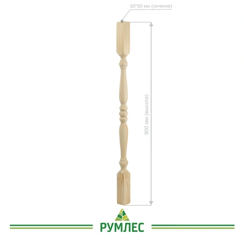 картинка Балясина 50*50*900мм №15 Сосна сорт Экстра сращенная от магазина Румлес