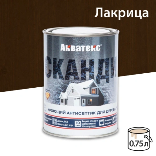 картинка Кроющий антисептик Акватекс Сканди Лакрица 0.75л от магазина Румлес
