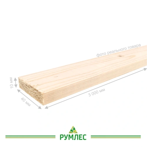 картинка Брусок строганый камерной сушки 10*40*3000мм сорт АВ ель/сосна от магазина Румлес