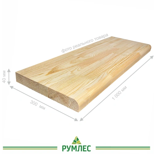 картинка Ступень 40*300*1000мм Сосна сорт Экстра сращенная (с фаской) от магазина Румлес