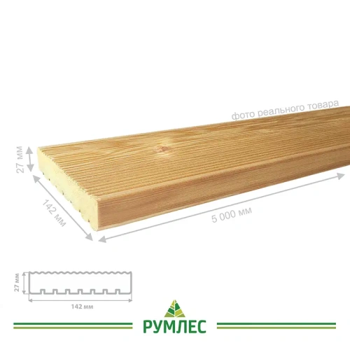 картинка Террасная доска Вельвет 27*142*5000мм сорт А лиственница от магазина Румлес