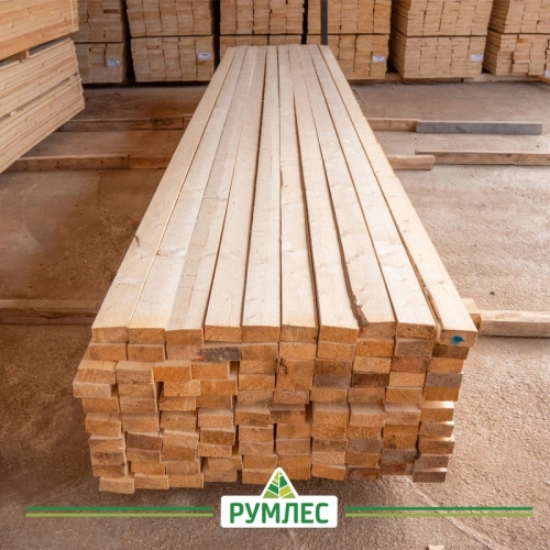 картинка Доска обрезная камерной сушки 50*100*6000мм ель/сосна 1-2 сорт дисковый распил (10-18%) от магазина Румлес
