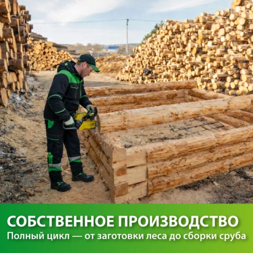 картинка Сруб нестроганый 6*6м высота 2,5м D24-26см из зимнего леса, рубка в лапу от магазина Румлес