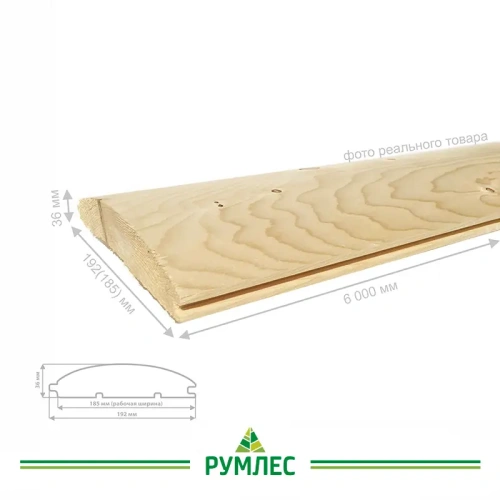 картинка Блок-хаус ель/сосна 36*192(185)*6000мм сорт АВ Архангельск от магазина Румлес