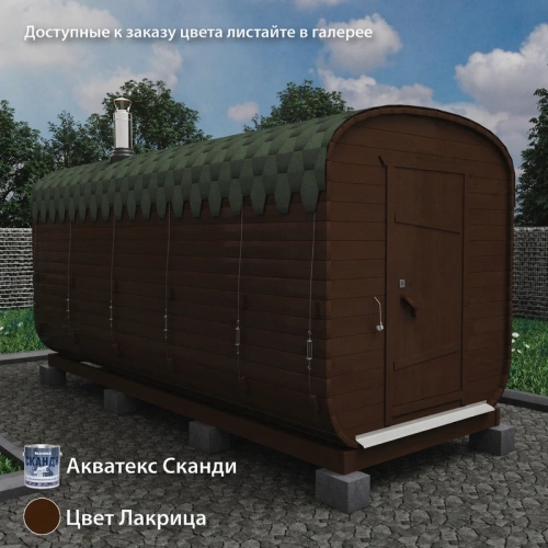 картинка Баня-бочка 5м Два отделения Комплектация ЭКОНОМ от магазина Румлес