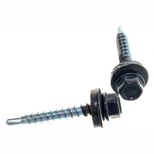 картинка Саморезы кровельные 4,8*35мм RAL 7024 (графит) металл/дерево от магазина Румлес