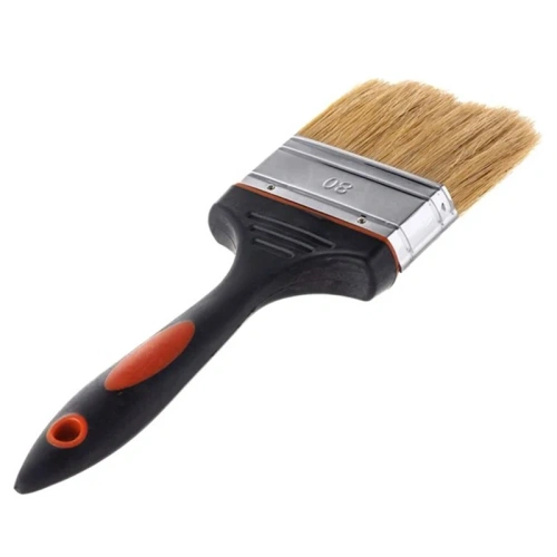 картинка Кисть ПРЕМИУМ 80мм плоская белая натуральная щетина от магазина Румлес