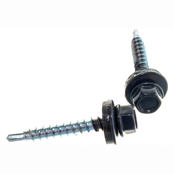 картинка Саморезы кровельные с шайбой 4.8*35мм RAL 7024 графит от магазина Румлес