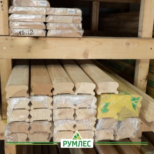 картинка Поручень 40*65*3000мм Береза сорт Экстра сращенный под балясину 50мм от магазина Румлес