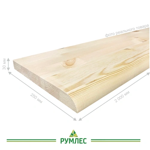 картинка Подоконник 30*250*2000мм Ель/Сосна сорт АВ от магазина Румлес