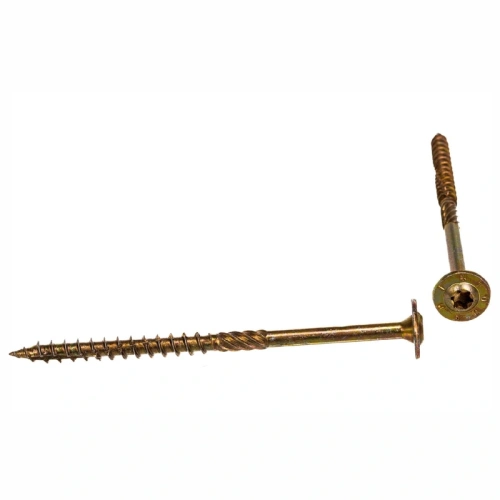 картинка Саморез по дереву тарельчатая голова 6*100мм Тorx30 желтый цинк от магазина Румлес