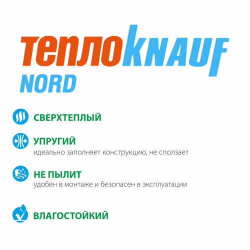 картинка Утеплитель Knauf NORD плита 100*600*1250мм (6 плит/уп, Λ0.033, S4,5м²) от магазина Румлес