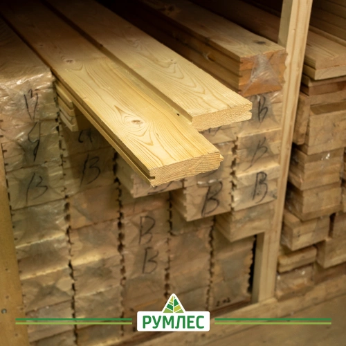 картинка Доска пола шпунтованная ель/сосна 35*145(135)*2000мм сорт В Киров от магазина Румлес