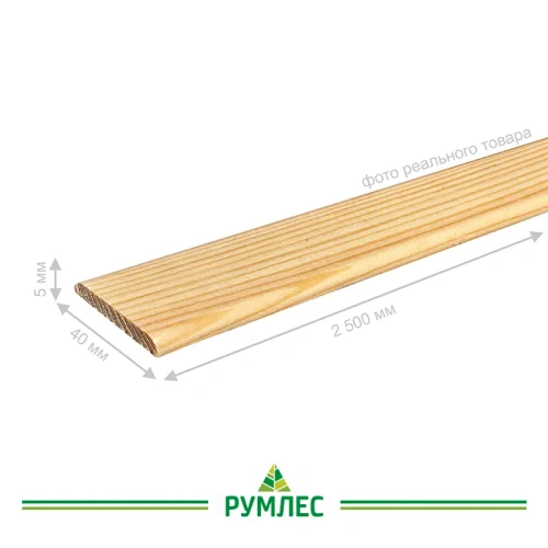 картинка Нащельник плоский 40*2500мм сосна сорт Экстра от магазина Румлес