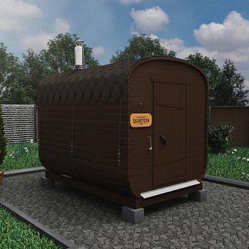 картинка Баня-бочка 2,5м Одно отделение цвет Лакрица Комплектация ЭКОНОМ от магазина Румлес