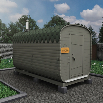 картинка Баня-бочка 4м Два отделения Комплектация ЭКОНОМ от магазина Румлес