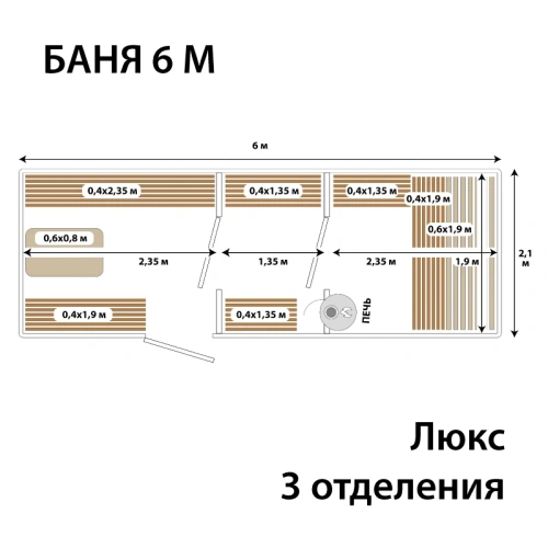 картинка Баня-бочка 6м Три отделения цвет Лакрица Комплектация ЛЮКС от магазина Румлес