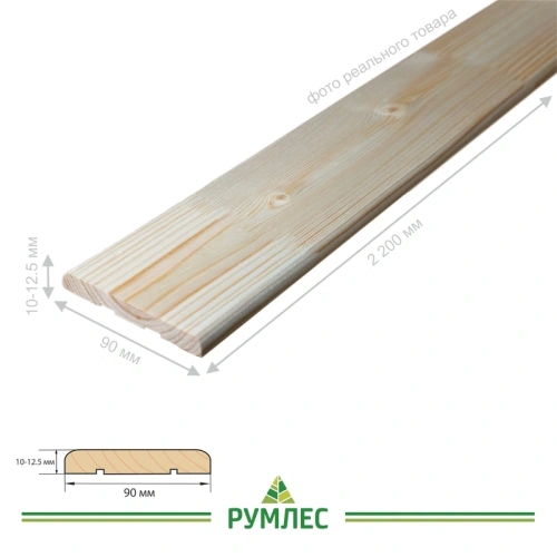картинка Наличник ель/сосна плоский 90*2200мм сорт АВ от магазина Румлес